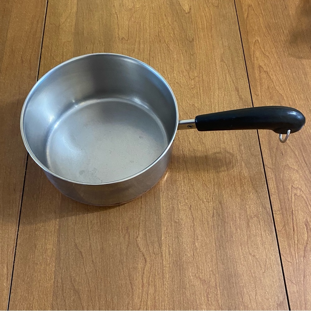 Revere Ware copper bottom stainless steel pan with handle and hook for hanging